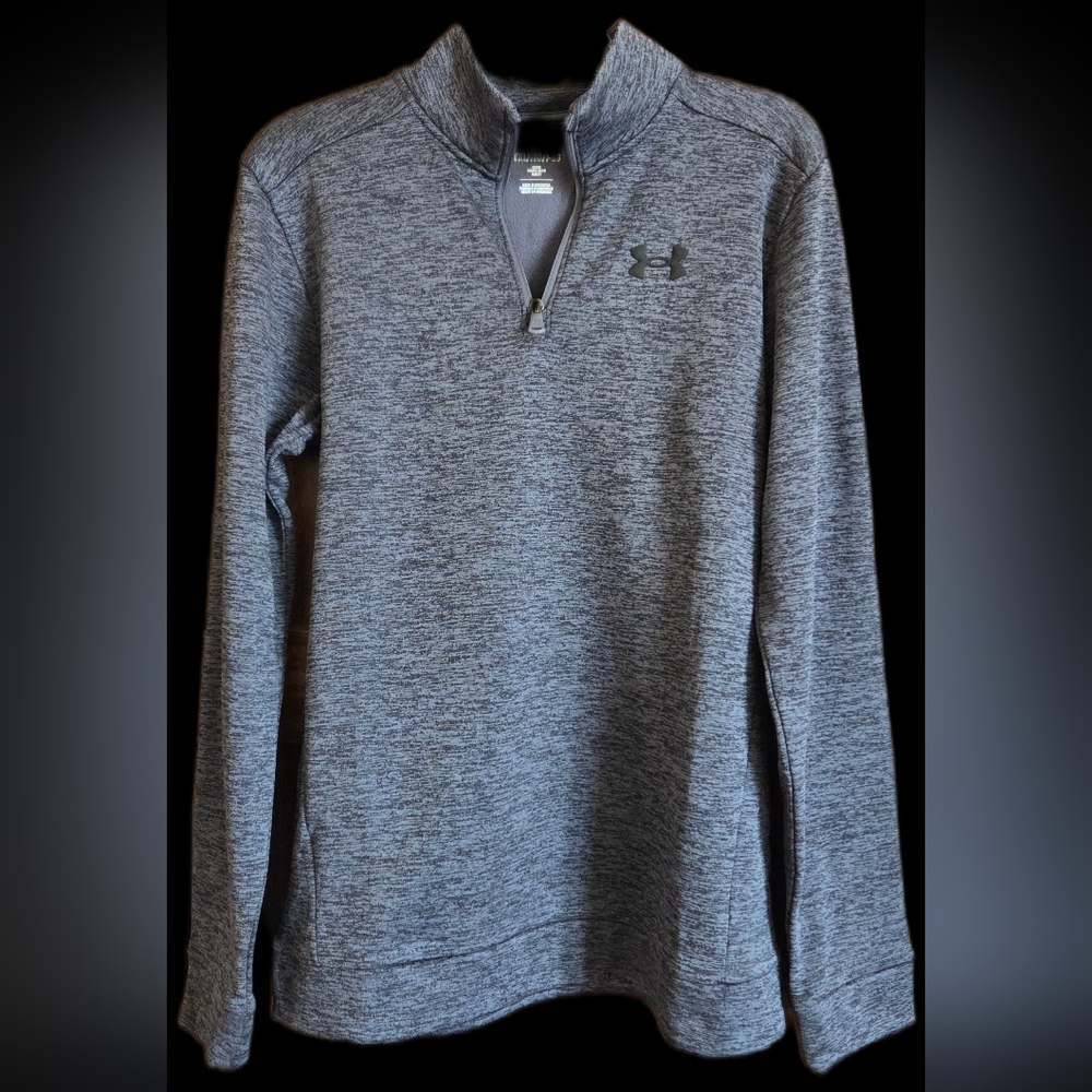 Under Armour Youth / Boys Heathered Gray Black Quarter Zip Sweatshirt - NWT!